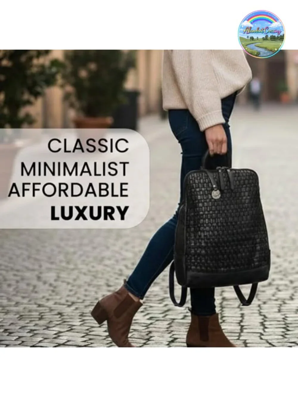 Genuine Leather Backpack 12.5 In Laptop Bag Travel Work